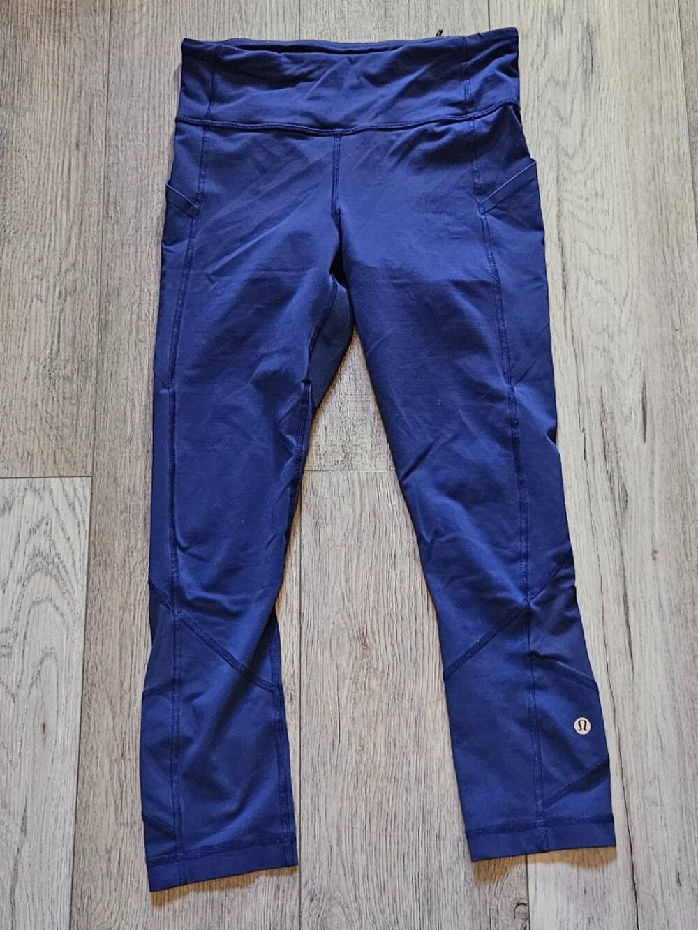 Lululemon Speed Up Active Crop Pockets Royal Blue Running Leggings Size 4
